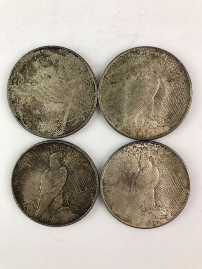Group of Four 1922 Peace Silver Dollars