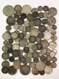 Group of 90 assorted Silver foreign coins