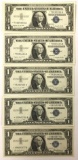 Group of five series 1957 and 57A One dollar star notes