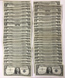 Group of 46 1955 one dollar silver certificates