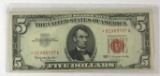 Series 1963 five dollar red seal star note