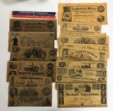 Group of reproduction Confederate states notes