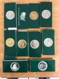 Group of 10 US historic replica coins