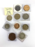 Group of 10 reproduction and commemorative coins