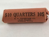 One $10 roll of BU 1964-D Silver Quarters