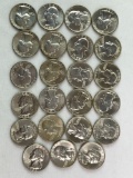 Group of 23, brilliant Uncirculated 1958 Silver quarters