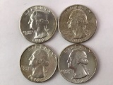 Group of four, brilliant Uncirculated 1962 silver quarters