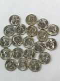 Group of 20, brilliant Uncirculated 1959 silver quarters