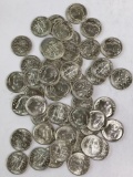 Group of 50, brilliant Uncirculated 1959 Roosevelt silver dimes