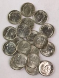 Group of 20, brilliant Uncirculated 1957 silver Roosevelt dimes