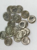 Group of 25, brilliant Uncirculated 1958 silver Roosevelt dimes