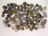 Misc. group of foreign coins, tokens,medallions