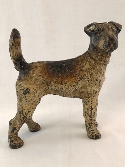 Antique Cast Iron Terrier Dog Doorstop