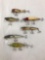 Box lot of six vintage fishing Lures