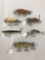 Box lot of six vintage fishing Lures