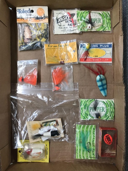 Box lot of vintage fishing tackle