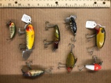 Box lot of eight vintage fishing Lures