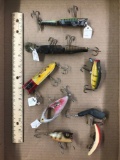 Box lot of eight vintage fishing lures