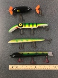 Box lot of four large vintage fishing Lures