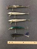 Lot of five vintage fishing Lures