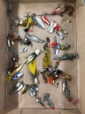 Box lot of vintage spinners and spoons