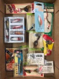 Box lot of vintage fishing lures new old stock