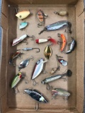 Box lot of vintage fishing lures and tackle