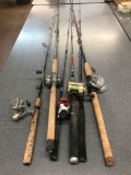 Lot of used fishing rods and reels