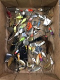 Box lot of vintage jigs spinners and bass busters