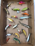 Box lot of vintage wood fishing Lures