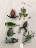 Box lot of vintage frog style lures