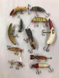 Box lot of vintage wood fishing Lures
