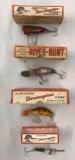 Box lot of vintage heddon lures in boxes