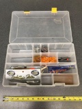 Plano tackle box with soft baits and lead weights