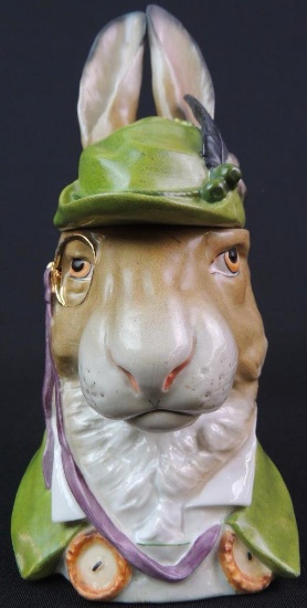 Antique German Schierholz ORIGINAL Gentleman Rabbit Character Stein