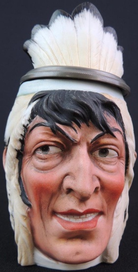Antique German Bohne American Indian Character Stein