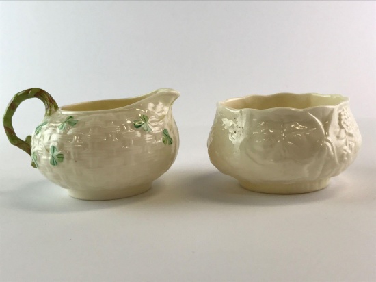 Group two BELLEEK Ireland porcelain dishes