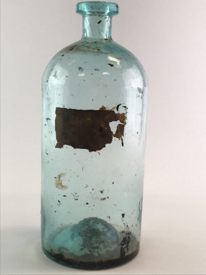 Aqua antique glass Bottle