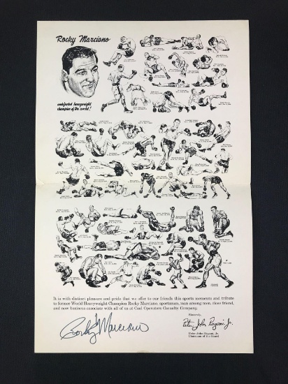 Signed Rocky Marciano Coal Operators Casualty Co. tribute poster