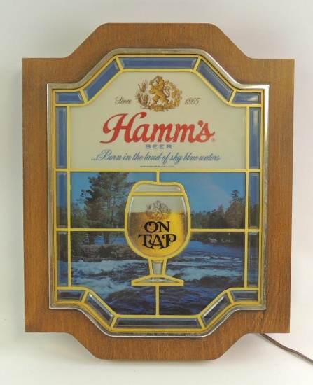 Vintage Hamm's On Tap Light Up Advertising Beer Sign