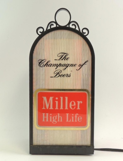 Vintage Miller High Life "The Champagne of Beers" Light Up Advertising Beer Sign