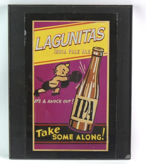 Vintage Lagunitas India Pale Ale "it's a Knock Out" Advertising Cardboard Sign