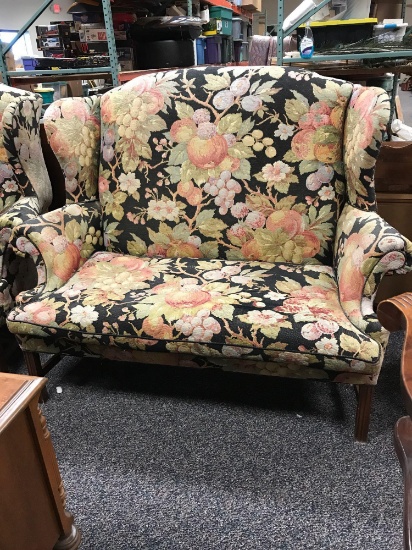 Floral Upholstered Settee By Lexington