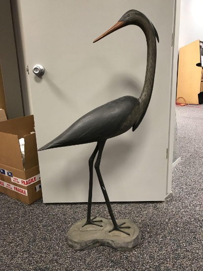 Large Carved Great Blue Heron