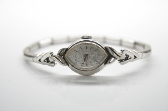 14k White Gold Benrus Wristwatch