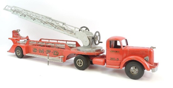 Smith Miller "Smitty Toys" Mack No.3 S.M.F.D. Pressed Steel Toy Fire Engine