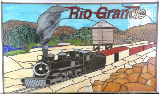 Rio Grande Steam Locomotive Stain Glass Window