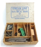 Vintage Marx Stream Line Train Box with Transformer, Track, and Caboose