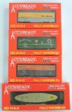 Group of 4 Acuuready HO Scale Box Cars with Original Boxes
