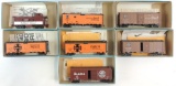 Group of 7 Athearn HO Scale Santa Fe Train Cars with Original Boxes
